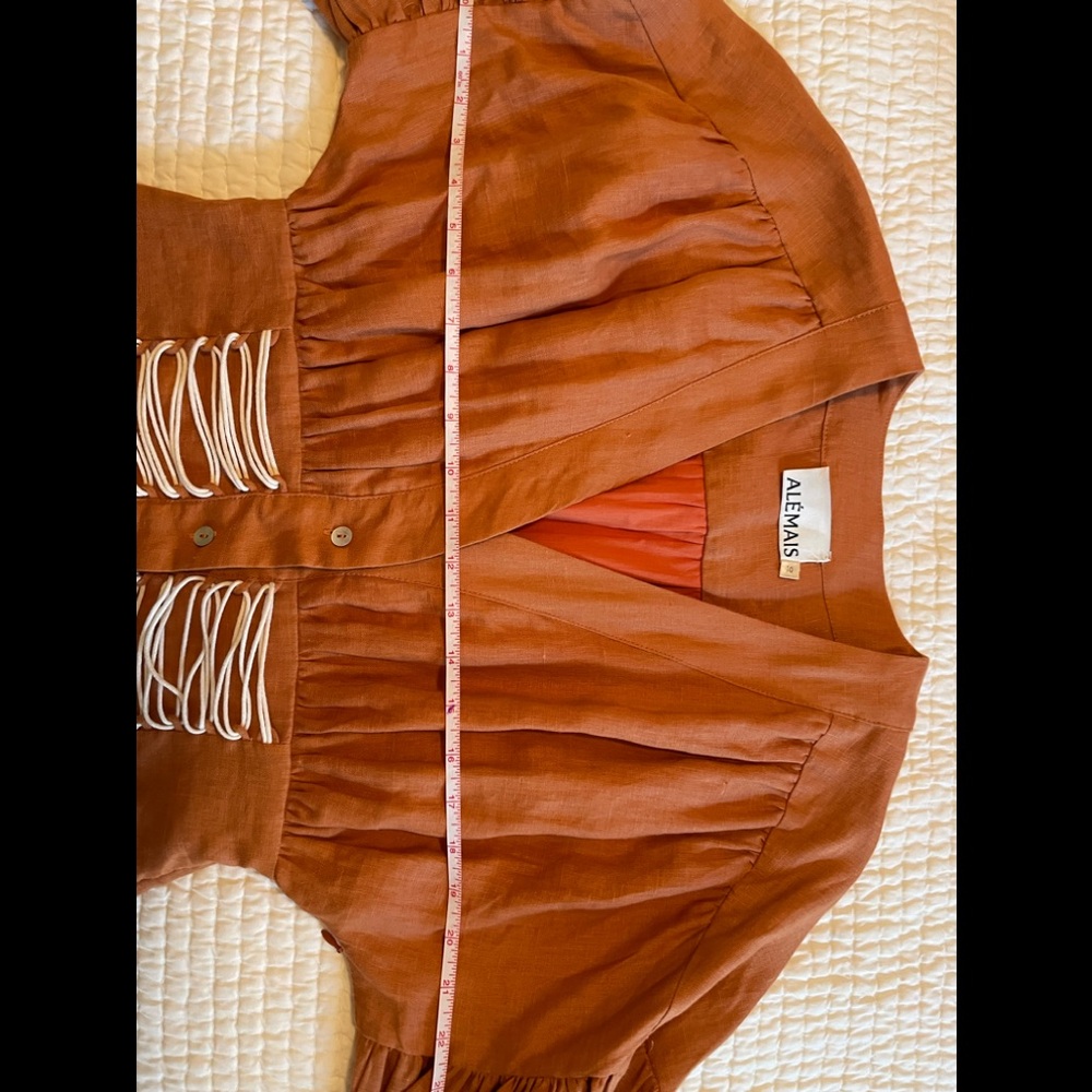 Alemais Sunset Orange Pleated Ruffled MaxiSundress - Picture 5 of 14